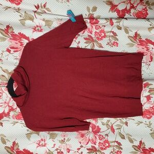 Liz Claiborne Deep Red Knit Top Turtleneck Small